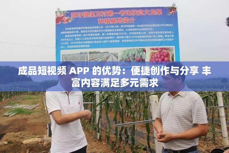 成品短视频 APP 的优势：便捷创作与分享 丰富内容满足多元需求