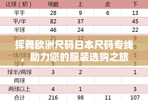 挥舞欧洲尺码日本尺码专线，助力您的服装选购之旅