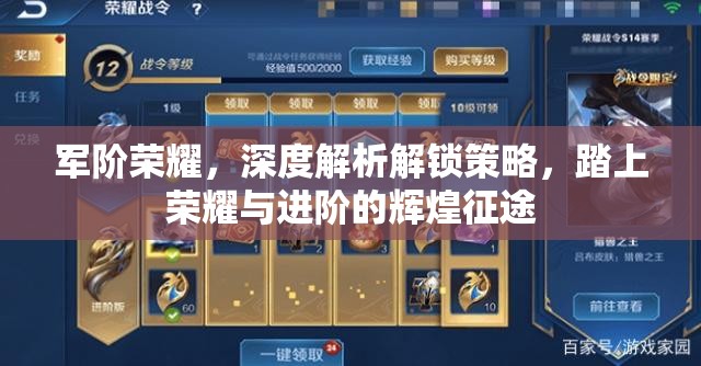 军阶荣耀，深度解析解锁策略，踏上荣耀与进阶的辉煌征途