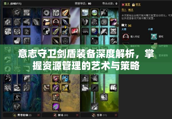 意志守卫剑盾装备深度解析，掌握资源管理的艺术与策略