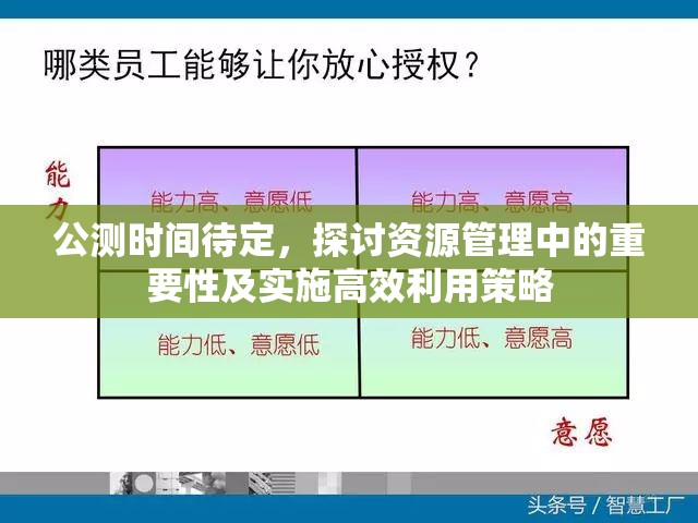公测时间待定，探讨资源管理中的重要性及实施高效利用策略