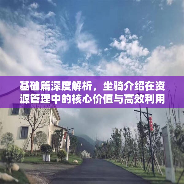 基础篇深度解析，坐骑介绍在资源管理中的核心价值与高效利用策略