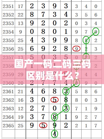 国产一码二码三码区别是什么？