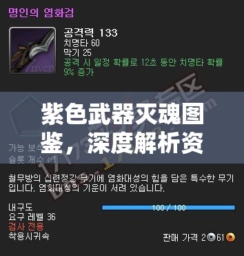 紫色武器灭魂图鉴，深度解析资源管理的艺术与高效策略