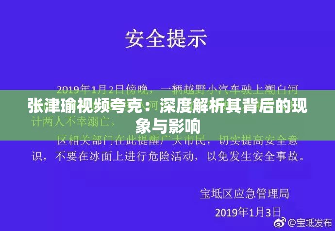 张津瑜视频夸克：深度解析其背后的现象与影响