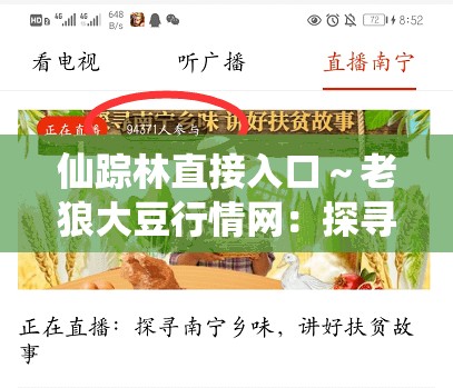 仙踪林直接入口～老狼大豆行情网：探寻独特资源之径