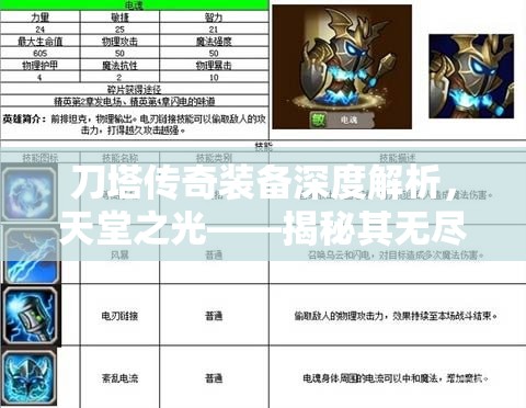 刀塔传奇装备深度解析，天堂之光——揭秘其无尽奥秘与属性详解