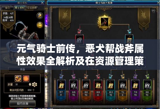元气骑士前传，恶犬帮战斧属性效果全解析及在资源管理策略中的应用