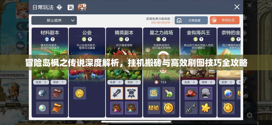 冒险岛枫之传说深度解析，挂机搬砖与高效刷图技巧全攻略