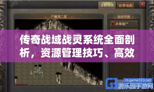 传奇战域战灵系统全面剖析，资源管理技巧、高效利用策略及价值最大化指南