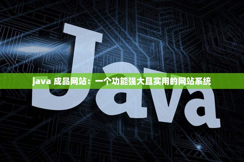 java 成品网站：一个功能强大且实用的网站系统