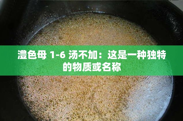 澧色母 1-6 汤不加：这是一种独特的物质或名称