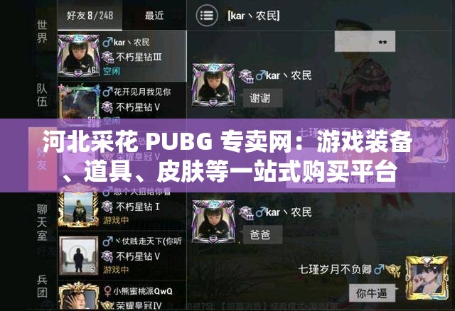 河北采花 PUBG 专卖网：游戏装备、道具、皮肤等一站式购买平台