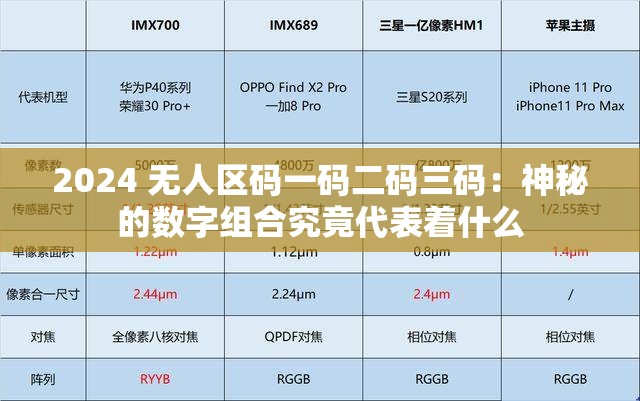 2024 无人区码一码二码三码：神秘的数字组合究竟代表着什么