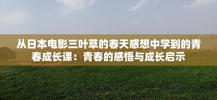 从日本电影三叶草的春天感想中学到的青春成长课：青春的感悟与成长启示