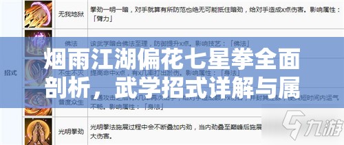 烟雨江湖偏花七星拳全面剖析，武学招式详解与属性提升全攻略