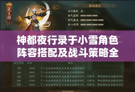 神都夜行录于小雪角色阵容搭配及战斗策略全攻略