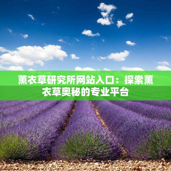 薰衣草研究所网站入口：探索薰衣草奥秘的专业平台