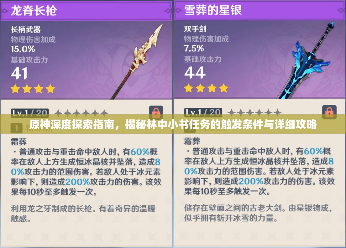原神深度探索指南，揭秘林中小书任务的触发条件与详细攻略