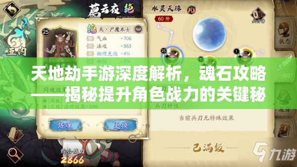 天地劫手游深度解析，魂石攻略——揭秘提升角色战力的关键秘诀