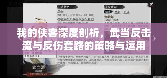 我的侠客深度剖析，武当反击流与反伤套路的策略与运用