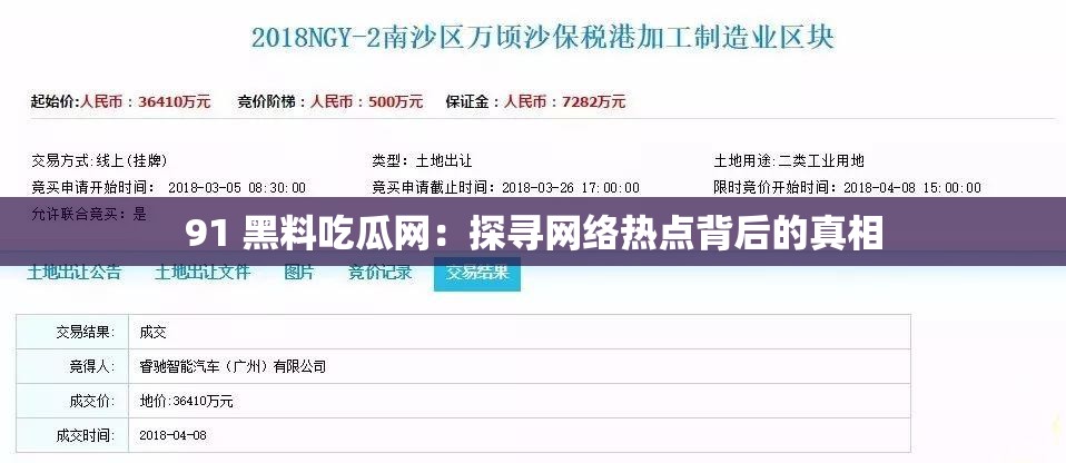 91 黑料吃瓜网：探寻网络热点背后的真相