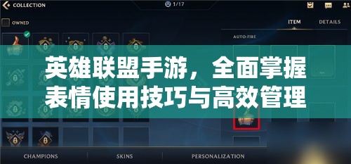 英雄联盟手游，全面掌握表情使用技巧与高效管理指南