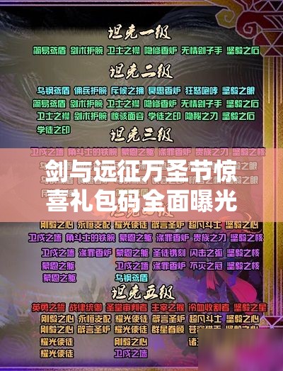 剑与远征万圣节惊喜礼包码全面曝光，海量丰厚奖励等你来领取！