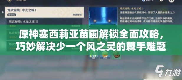 原神塞西莉亚苗圃解锁全面攻略，巧妙解决少一个风之灵的棘手难题