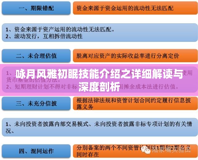 咏月风雅初眠技能介绍之详细解读与深度剖析