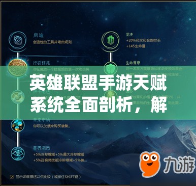 英雄联盟手游天赋系统全面剖析，解锁并最大化你的战斗潜能的关键