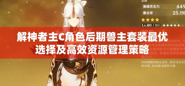 解神者主C角色后期兽主套装最优选择及高效资源管理策略