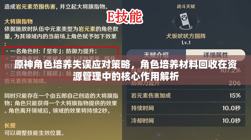 原神角色培养失误应对策略，角色培养材料回收在资源管理中的核心作用解析
