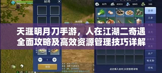 天涯明月刀手游，人在江湖二奇遇全面攻略及高效资源管理技巧详解