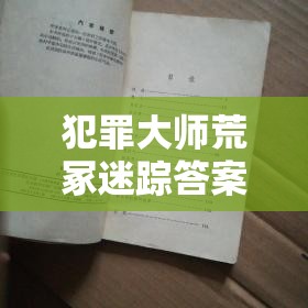 犯罪大师荒冢迷踪答案深度解析，揭秘案件背后的资源管理艺术