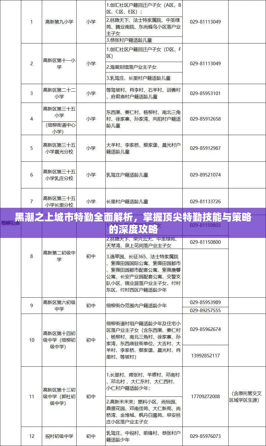 黑潮之上城市特勤全面解析，掌握顶尖特勤技能与策略的深度攻略