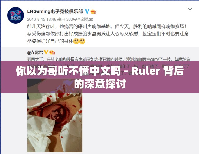 你以为哥听不懂中文吗 - Ruler 背后的深意探讨