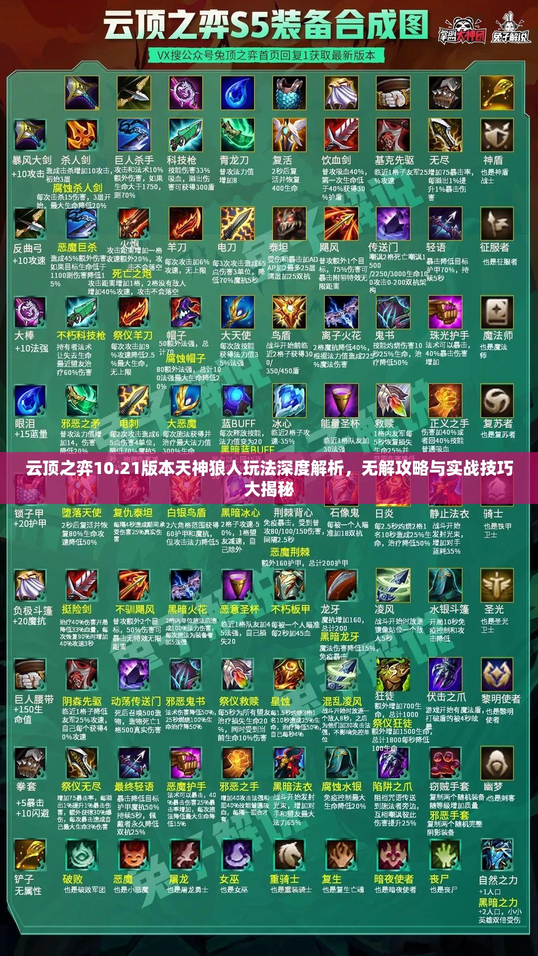 云顶之弈10.21版本天神狼人玩法深度解析，无解攻略与实战技巧大揭秘