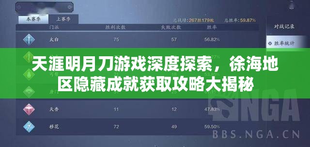 天涯明月刀游戏深度探索，徐海地区隐藏成就获取攻略大揭秘