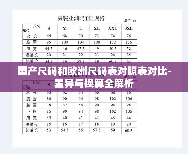 国产尺码和欧洲尺码表对照表对比-差异与换算全解析