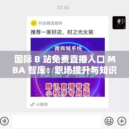 国际 B 站免费直播入口 MBA 智库：职场提升与知识共享的绝佳平台