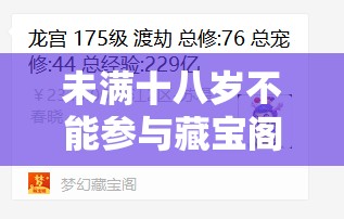 未满十八岁不能参与藏宝阁交易，谨防诈骗
