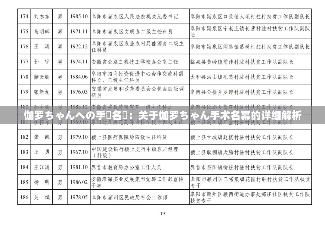 伽罗ちゃんへの手術名冪：关于伽罗ちゃん手术名幂的详细解析