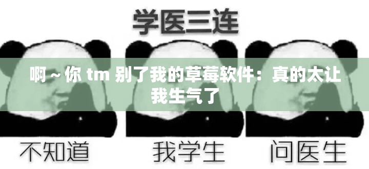 啊～你 tm 别了我的草莓软件：真的太让我生气了