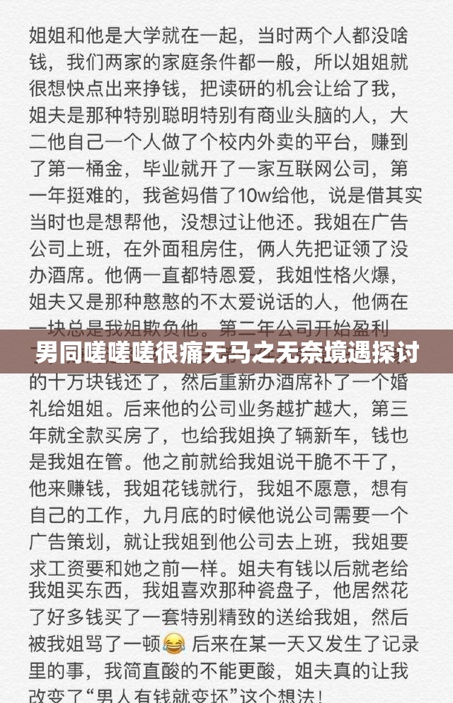 男同嗟嗟嗟很痛无马之无奈境遇探讨