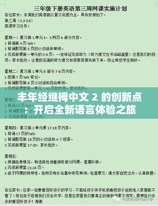 丰年经继拇中文 2 的创新点：开启全新语言体验之旅