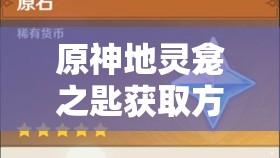 原神地灵龛之匙获取方法全面解析及其在游戏资源高效管理中的重要性