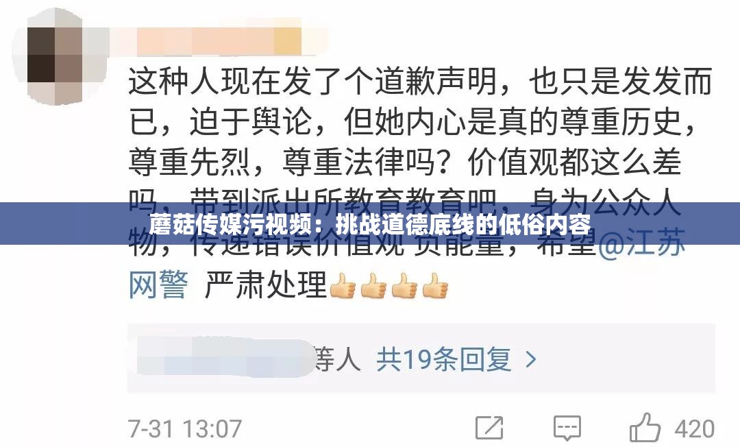 蘑菇传媒污视频：挑战道德底线的低俗内容