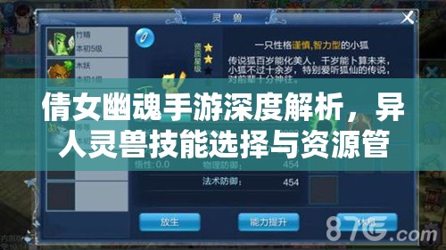 倩女幽魂手游深度解析，异人灵兽技能选择与资源管理策略艺术