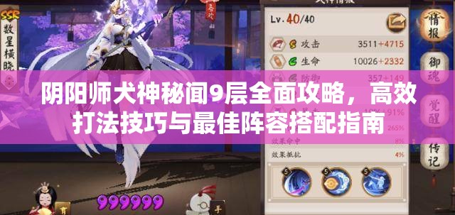 阴阳师犬神秘闻9层全面攻略，高效打法技巧与最佳阵容搭配指南